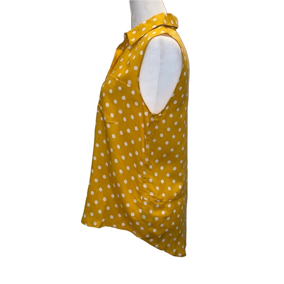 Velvet Heart NWT Yellow Polka Dot Carol Sleeveless Button Up XS - Picture 8 of 15